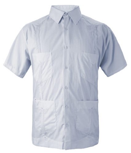 Camisa estilo Guayabera manga corta para caballero