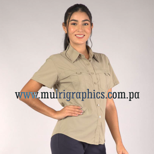 Camisa manga corta de mujer tipo columbia