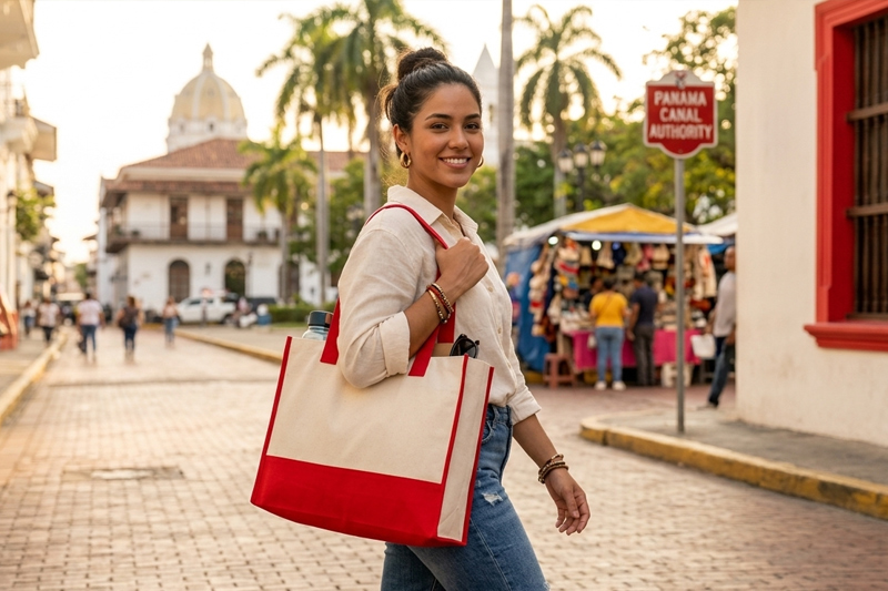 Chica con bolsa en panamá