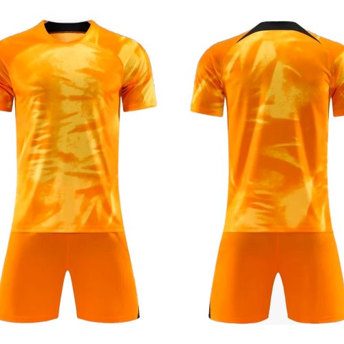 uniforme de fultbol naranja con negro
