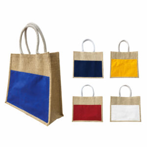 Bolsas Yute con bolsillo de color