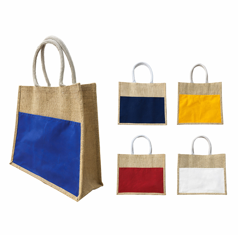 Bolsas Yute con bolsillo de color