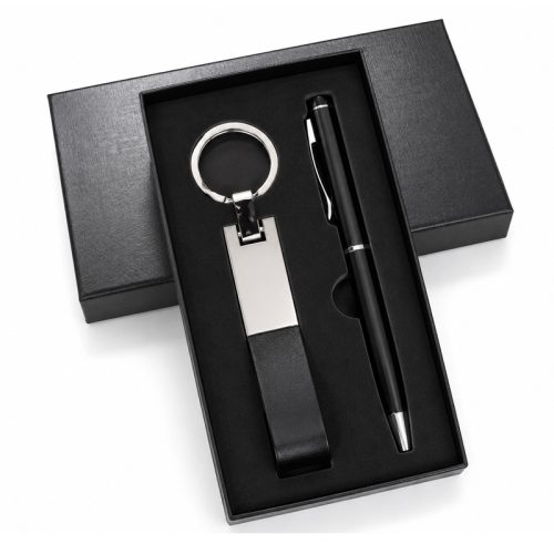 Set Promocional con Bolígrafo y Llavero Personalizado
